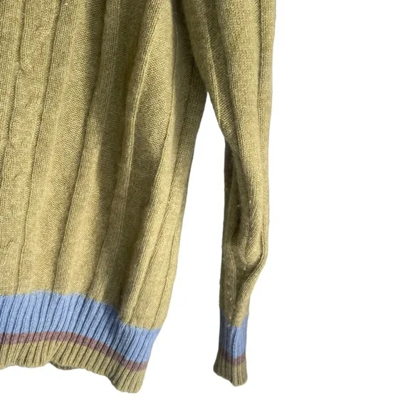 HOUSE OF CASHMERE MENS V-NECK PULLOVER SWEATER | 100% CASHMERE |GREEN | SIZE XL - Picture 9 of 9